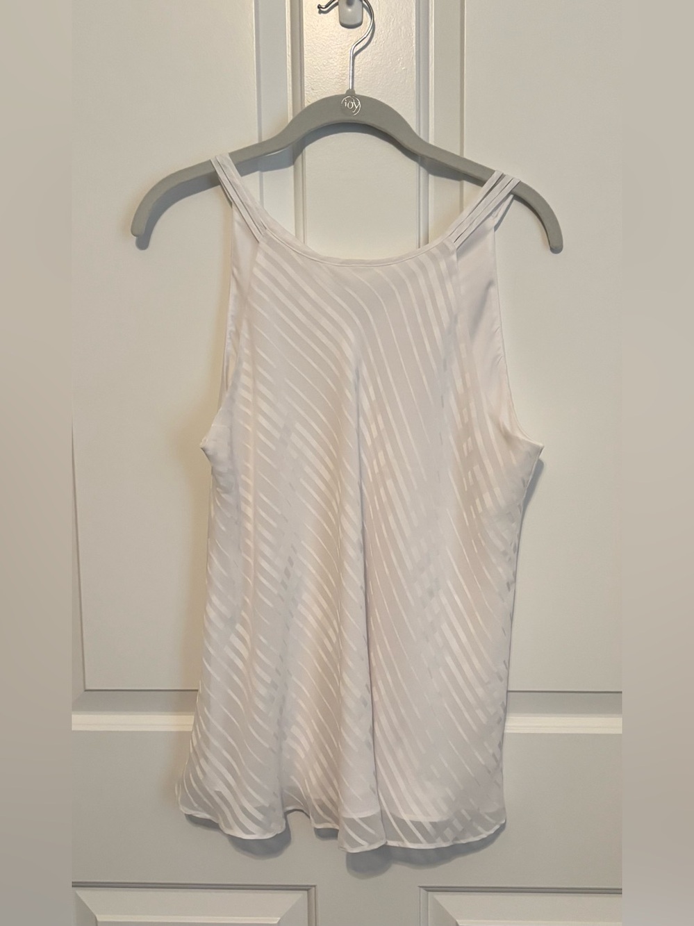 White House Black Market White Textured Halter Camisole